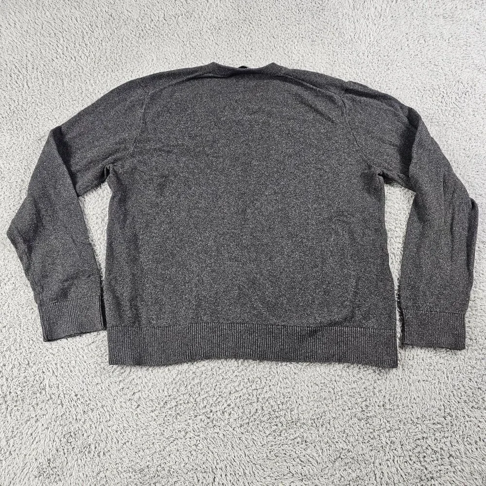 J Crew Sweater Mens Medium Gray Cashmere Cotton Blend Pullover V Neck Japan